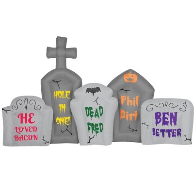 Occasions 8' Inflatable Flashing Lights Tombstone Scene , 4.5 ft Tall, Multicolored