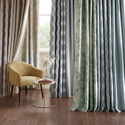 Yellow Botanical Blackout Grommet Curtain Panel, 50" x 95"
