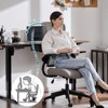 MAYEERTY Ergonomic Office Chair, Comfort Home Office Task Chair, Lumbar Support Computer Chair with Flip-up Arms and Adjustable Height, Gray - 3 of 4