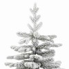 vidaXL Artificial PE Hinged Christmas Tree with Flocked Snow, Sturdy Iron Stand, Green and White, 70.9" Height, Suitable for Indoor Decoration - 4 of 4