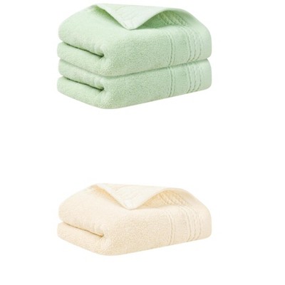 REGALWOVEN 3 Pack Solid Striped Soft Absorbent Bathroom Hand Towels for Hand, Face 14" x 30"