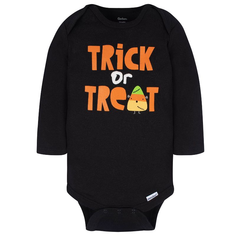 Gerber Baby Halloween Onesies Bodysuits, Trick Or Treat - 3-Pack, 3 of 10