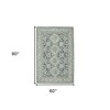 Slate Gray And Ivory Wool Oriental Hand Hooked Area Rug - 3 of 4
