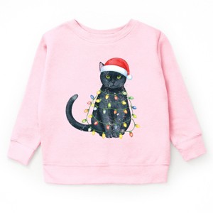 Black Cat Christmas Lights - Kids Toddler Sweatshirt and Kids Youth Sweatshirt - 1 of 2