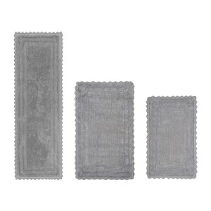 Lilly Crochet Collection 100% Cotton Tufted Reversible 3-Piece Bath Rug Set – Super Absorbent, Machine Washable Bathroom Mats with Crochet Pattern - 1 of 4