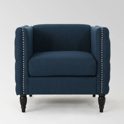 Alira Modern Tufted Armchair Navy Blue - Christopher Knight Home