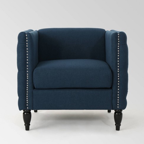 Alira Modern Tufted Armchair Navy Blue Christopher Knight Home Target