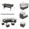 Outdoor Patio Furniture Set, PE Wicker Sectional Sofa Set with Cushions and Coffee Table, All-Weather Patio Conversation Set - 3 of 4