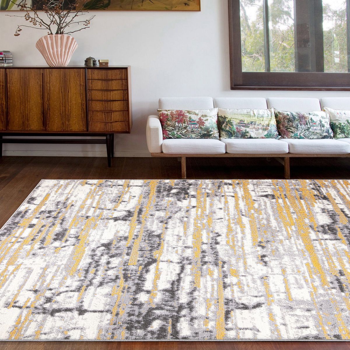 World Rug Gallery Vintage Abstract Modern Area Rug: Indoor Runner, Low Pile, Stain-Resistant - thumbnail 8