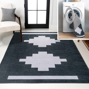 JONATHAN Y Adriel Geometric Medallion Machine-Washable Area Rug - 1 of 4
