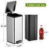 COZONY 8 Gallon Kitchen Trash Can, 30L Stainless Steel Square Step Recycling Bin with Soft-Close Lid, for Bathroom, Dining Room & Office - 3 of 4