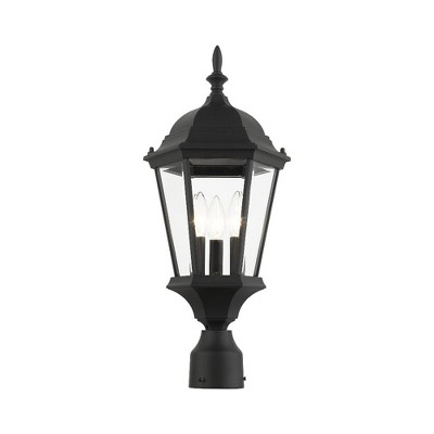 Hamilton Black Aluminum Outdoor Post Light with Clear Glass
