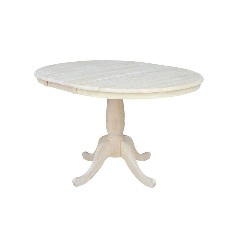 36" Round Top Pedestal Dining Table with 12" Drop Leaf - International Concepts, 5 of 12