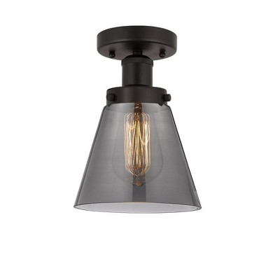 Cone - 1 Light Semi-Flush Mount In Industrial Style-8.25 Inches Tall and 6.5 Inches Wide