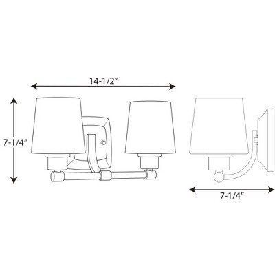 Polished Chrome 2-Light Bath Vanity with Etched Linen Glass