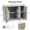 51.2" Kitchen Island Cart with Drop Leaf, Storage Cabinet, Adjustable Shelves, Rolling Kitchen Island on Lockable Wheels,Kitchen and Dining Cabinets - 4 of 4