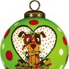 HomeRoots Charming Dog in a Heart Hand Painted Mouth Blown Glass Ornament - 3 of 4