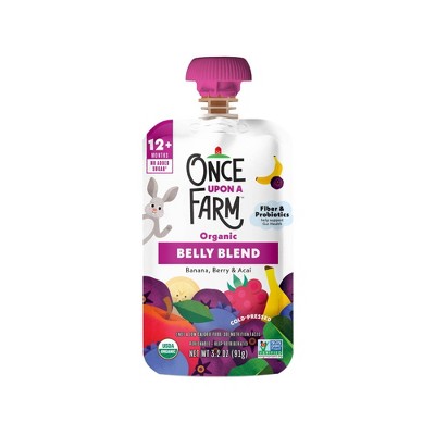 Once Upon a Farm Belly Blends Banana Berry and Acai Fruit Pouch - 3.2oz