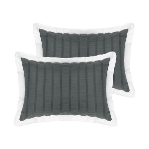 Unique Bargains Polyester Ruffles Pleated Envelope Closed Princess Pillow Shams 20" x 30" 2 Pcs - 1 of 4