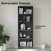Infurnic Decorative Bookshelf, Tall Modern Wood Bookshelf with 5 Shelves, for Living Room or Library Bookcase, Gray, 11.6"*24.4"*68.9" - 3 of 4