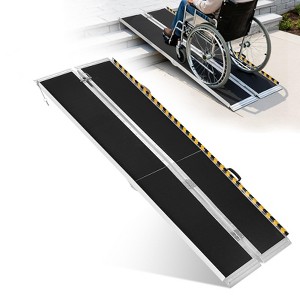 800 lbs Heavy Duty Folding Aluminum Wheelchair Ramp – Portable Non-Slip ...