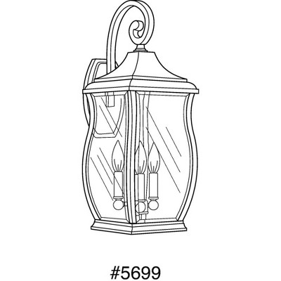 Elegant Township 3-Light Cylinder Outdoor Wall Lantern in Oil Rubbed Bronze