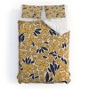 Deny Designs Full/Queen Alisa Galitsyna Four Leaf Flower Pattern Duvet Cover and Pillow Sham Set Yellow: Woven Polyester, 300 Thread Count, Zippered - 2 of 4