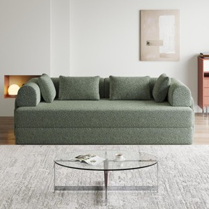 Convertible Sofa Bed with Storage Pocket and Pillows, Modern Sleeper for Small Spaces -3irtyhousy - 1 of 4