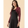INSPIRE CHIC Women's Elegant Sheer Floral Lace Crop Bolero Shrug - 3 of 4
