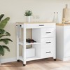 vidaXL Kitchen Trolley MONZA 33.1 in.x15.7 in.x35.4 in. Solid Wood Pine - 3 of 4
