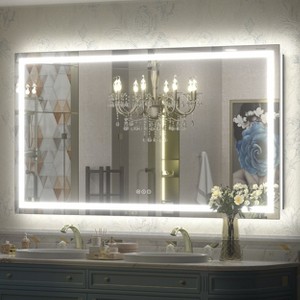 Apmir Super Bright Front & Back LED Lighted Anti-Fog Tempered Glass Bathroom/Vanity Mirror with ETL & 3-Year Warranty - 1 of 4