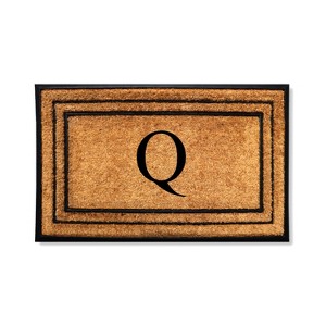 A1HC Natural Coir & Rubber Monogrammed 18"X32" Door Mat, Heavy Duty, Non-Slip Outdoor Entry Doormats - 1 of 4