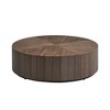 Round Coffee Table End Table Cocktail Table Accent Table SIde Table Center Table, No Need Assembly, Walnut/Black-ModernLuxe - 4 of 4