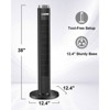 HYKOLITY 38-inch Tower Fan, Quiet Oscillating Fan 3 Speed 4 Modes Bladeless Fan with Remote Control Standing Fan for Bedroom 12H Timer, Black & Gray - 2 of 4