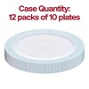 Smarty Had A Party 7.5" White w/ Turquoise and Silver Rim Plastic Salad Plates - 120 pcs - 4 of 4