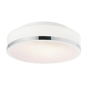 CWI Lighting Frosted 2 Light Drum Shade Flush Mount With Satin Nickel Finish - 1 of 4