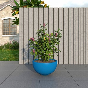 LeisureMod Iris Fiberstone Round Planter with Drainage Holes for Indoor and Outdoor Use - 1 of 4