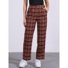 INSPIRE CHIC Women's Plaid Elastic Waist Casual Work Office Long Pants - 2 of 4