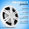 10" Slim Waterproof Subwoofer for Deep Bass with 400W Max Power, PP Cone, White - 4 of 4
