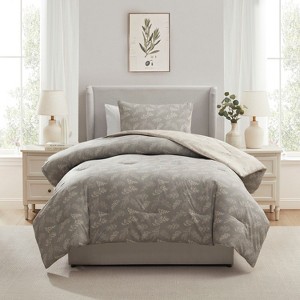 Nestl Modern Comforter Set, 3 Piece Botanical Bedding Set, Reversible Comforter Bed Set - 1 of 4
