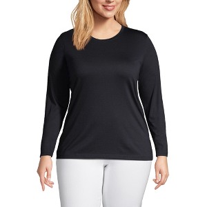 Lands' End Women's Relaxed Supima Cotton Long Sleeve Crew Neck T-Shirt - 1 of 4