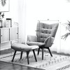 NicBex Silky Velvet Accent Chair,Upholstered Living Room Chairs with High Button-Tufted Backrest and Ottoman,Accent Chairs for Living Room - 3 of 4