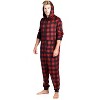 Ashford & Brooks Men's Adult Mink Fleece Hooded One-Piece Union Suit Pajamas - 3 of 4