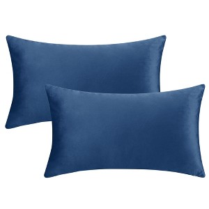 Unique Bargains Velvet Modern Solid Couch Sofa Home Decorative Pillow Covers 2 Pcs - 1 of 4