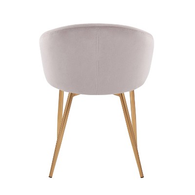 Claire Silver Velvet and Gold Metal Low Back Side Chair Set