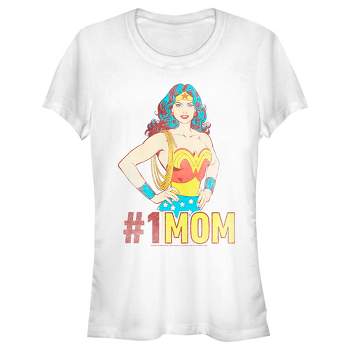 Juniors Womens Wonder Woman Number One Mom T-Shirt