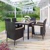 Yami 7-Piece Patio Dining Set, Garden PE Rattan Dining Table and Chairs Set with Cushions, Acacia Wood Tabletop, Outdoor Furniture - Maison Boucle - 2 of 4