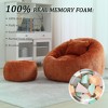 Sapphtopaz Modern Chenille Bean Bag Chair with Ottoman&Pillow Comfy Cloud Couch for Adults with Pumpkin Shape Lazy Sofa for Living Room,Bedroom - 3 of 4