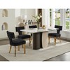 Okak Mid Century Dining Chairs Set of 2, Curved Linen Upholstered Back with Copper Nailheads, Solid Hardwood Frame Accent Chair - 4 of 4