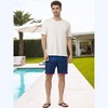 INSPIRE CHIC Men's Summer Beach Casual Color Block Striped Drawstring Board Shorts - 3 of 4